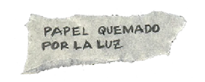 botón papel quemado por la luz